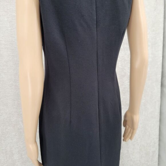 Cache Black Shift Dress with Layered 2D Statement Collar Women's Size 6 - Picture 9 of 13
